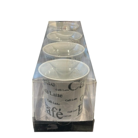 Black & White Coffee Ceramic Mug (Set Of 4), 12 oz - Picture 2 of 3